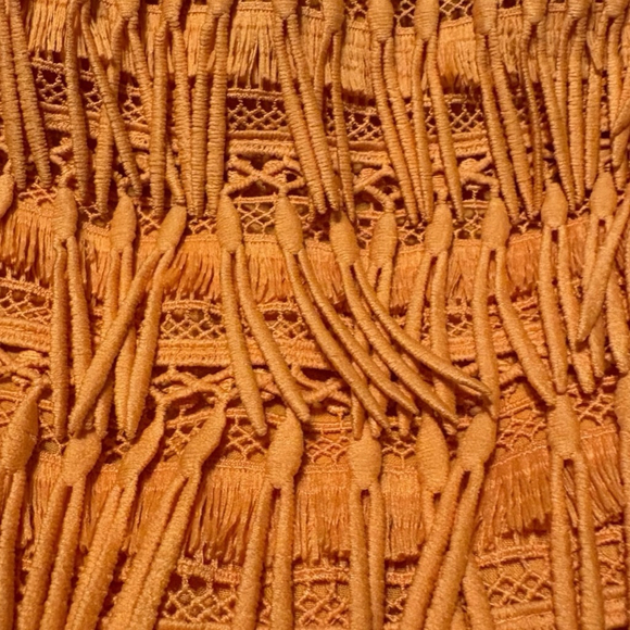 Anthropology Let Me Be Strapless Coral Fringe Mini Dress XXS - Picture 8 of 10